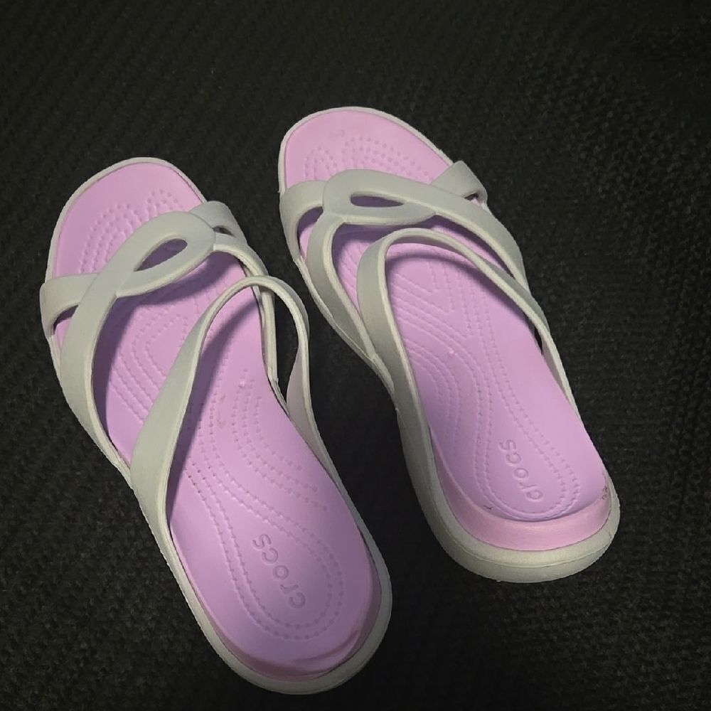 Crocs Women's Purple and Gray Sandals